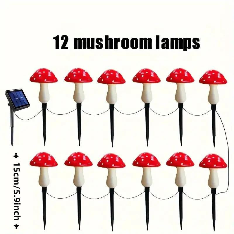 Solar Powered Mushroom Shaped Garden Glow Light, Outdoor Decorative Light, Solar Powered Garden Light for Yard, Patio and Path, Lighting, Lamp, Cute Solar Garden Lights, Outdoor Lights Lamps, LED Outdoor Lamp