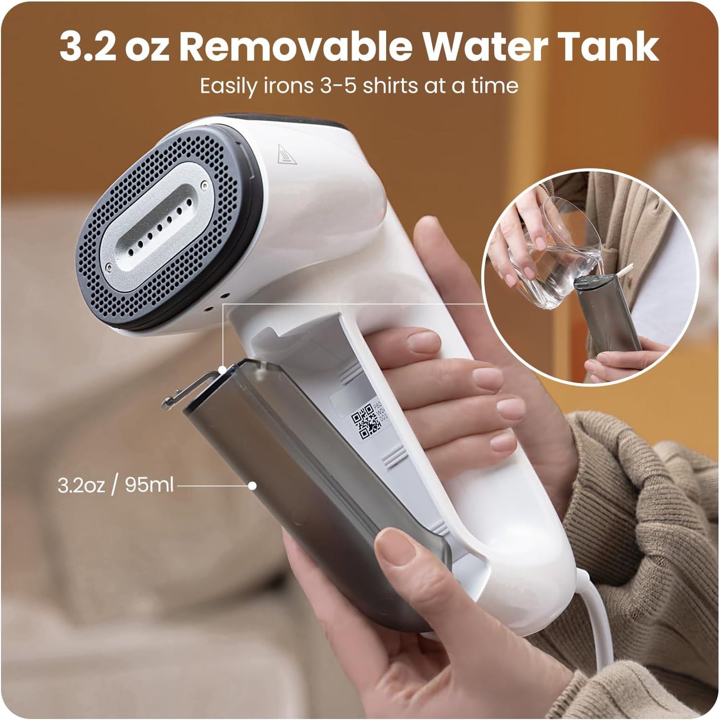 Magic 1 Vacuum Steamer, Handheld Travel Garment Steamer for Clothes, 2300Pa Suction for Clothes Grips, Steamer Iron 2 in 1 (For 110-120V Use)