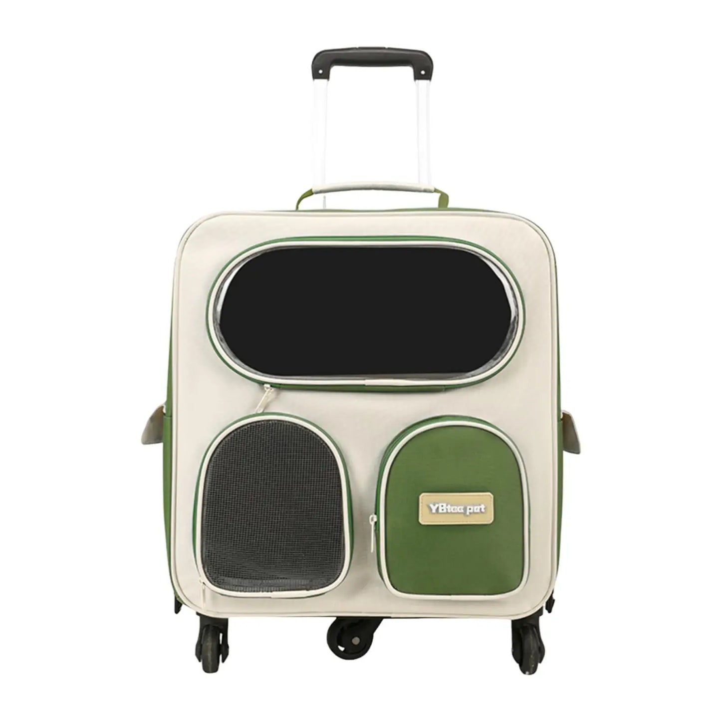 42x37cm Foldable Rolling Pet Carrier – Breathable Backpack & Trolley Bag for Cats & Small Dogs