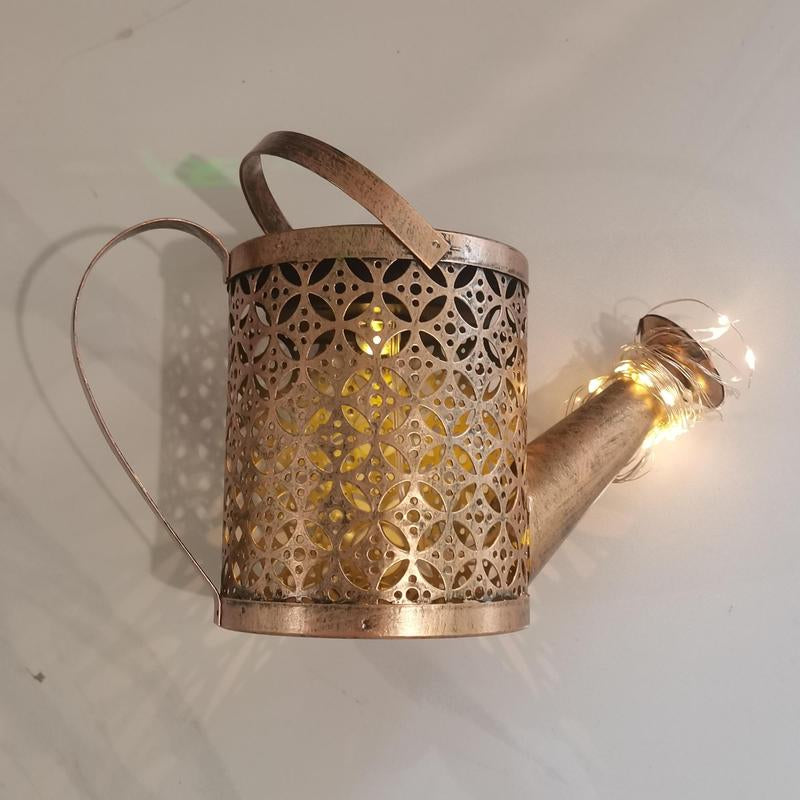 Solar Powered Garden Shower Light, Watering Can Light, LED Outdoor String Fairy Lights Waterfall with Bracket Light