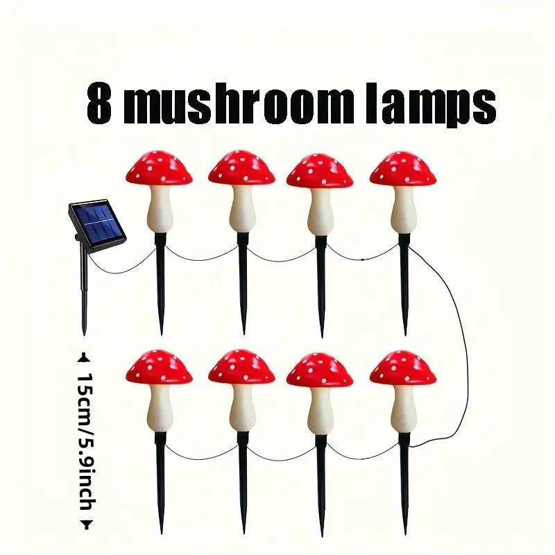 Solar Powered Mushroom Shaped Garden Glow Light, Outdoor Decorative Light, Solar Powered Garden Light for Yard, Patio and Path, Lighting, Lamp, Cute Solar Garden Lights, Outdoor Lights Lamps, LED Outdoor Lamp