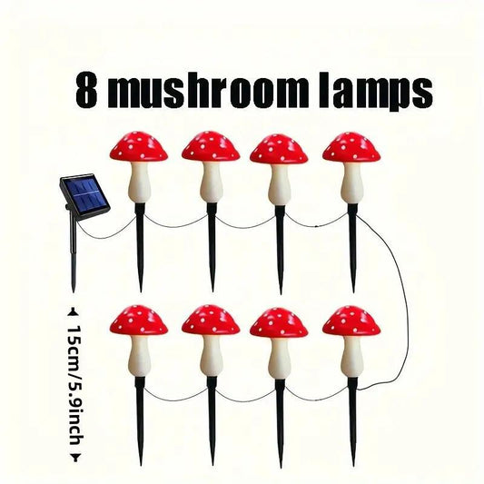Solar Powered Mushroom Shaped Garden Glow Light, Outdoor Decorative Light, Solar Powered Garden Light for Yard, Patio and Path, Lighting, Lamp, Cute Solar Garden Lights, Outdoor Lights Lamps, LED Outdoor Lamp