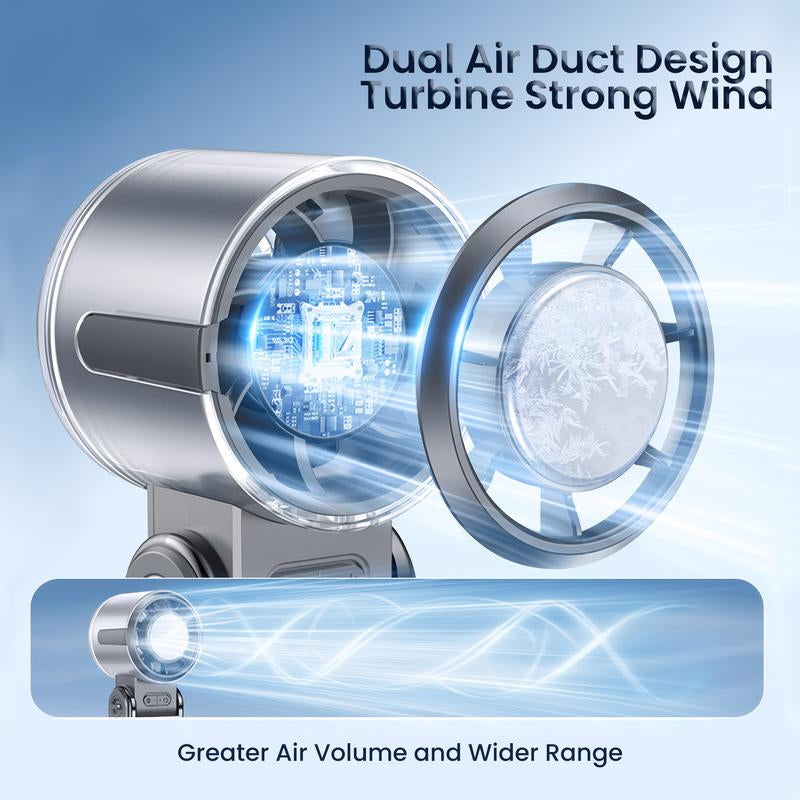 Mini Handheld Cooling Fan – 3-in-1 Ice Cooler, USB Rechargeable, 12H Battery