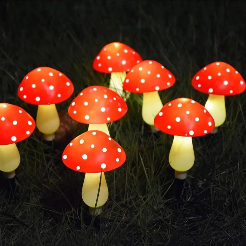 Solar Powered Mushroom Shaped Garden Glow Light, Outdoor Decorative Light, Solar Powered Garden Light for Yard, Patio and Path, Lighting, Lamp, Cute Solar Garden Lights, Outdoor Lights Lamps, LED Outdoor Lamp