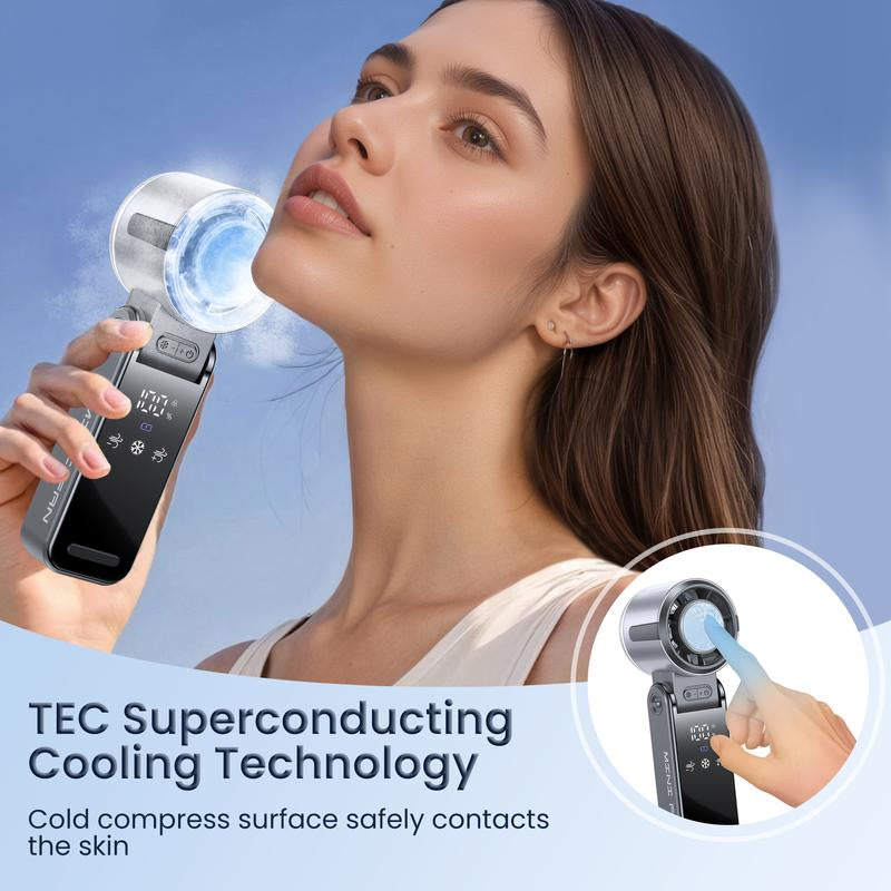 Mini Handheld Cooling Fan – 3-in-1 Ice Cooler, USB Rechargeable, 12H Battery