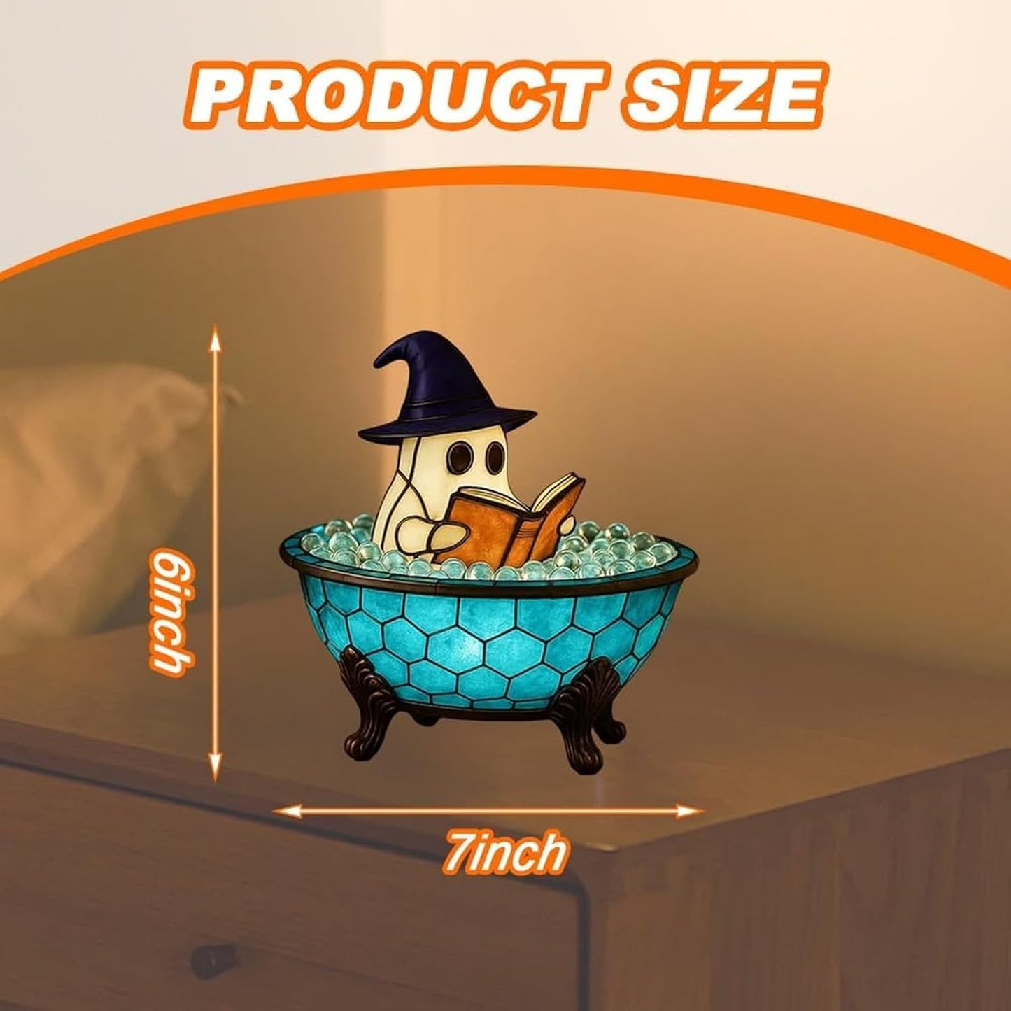 Ghost Bubble Bath Lamp, Ghost Reading Book Lamp, Bath Light, Vueeze Spooksoak, Spooksoak, Cute LED for Bathroom Decor, Themed Bathtub for Halloween Party