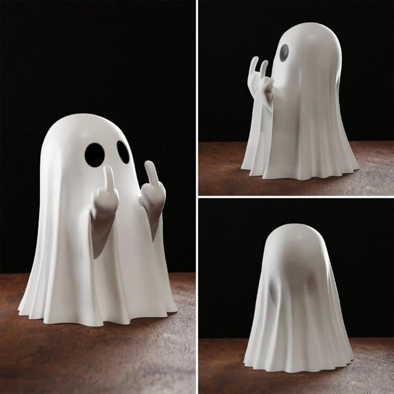 Halloween Ghost Figurine – Spooky Resin Statue Décor for Home & Porch