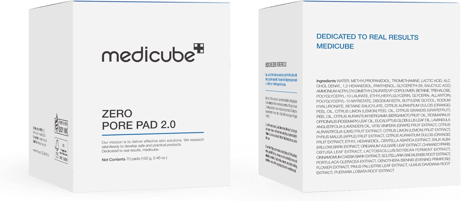 Zero Pore Pads 2.0, Dual-Textured Facial Toner Pads for Exfoliation and Pore Care with 4.5% AHA Lactic Acid & 0.45% BHA Salicylic Acid, Ideal for All Skin Types, Korean Skin Care (70 Units)
