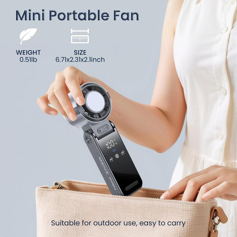 Mini Handheld Cooling Fan – 3-in-1 Ice Cooler, USB Rechargeable, 12H Battery
