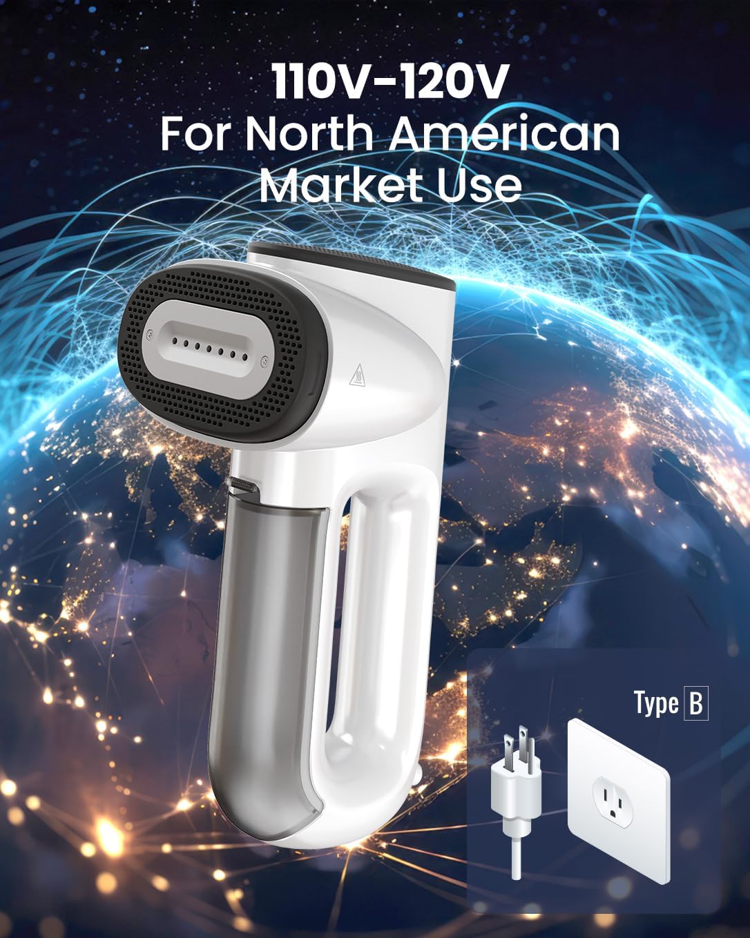 Magic 1 Vacuum Steamer, Handheld Travel Garment Steamer for Clothes, 2300Pa Suction for Clothes Grips, Steamer Iron 2 in 1 (For 110-120V Use)