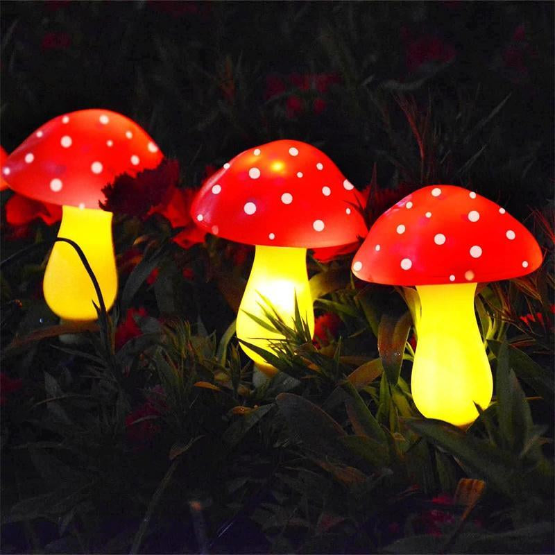 Solar Powered Mushroom Shaped Garden Glow Light, Outdoor Decorative Light, Solar Powered Garden Light for Yard, Patio and Path, Lighting, Lamp, Cute Solar Garden Lights, Outdoor Lights Lamps, LED Outdoor Lamp
