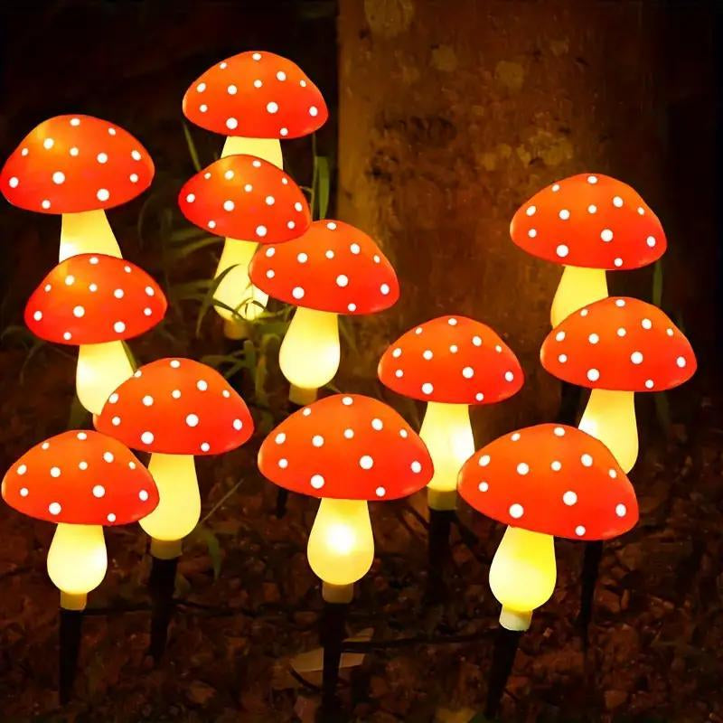 Solar Powered Mushroom Shaped Garden Glow Light, Outdoor Decorative Light, Solar Powered Garden Light for Yard, Patio and Path, Lighting, Lamp, Cute Solar Garden Lights, Outdoor Lights Lamps, LED Outdoor Lamp