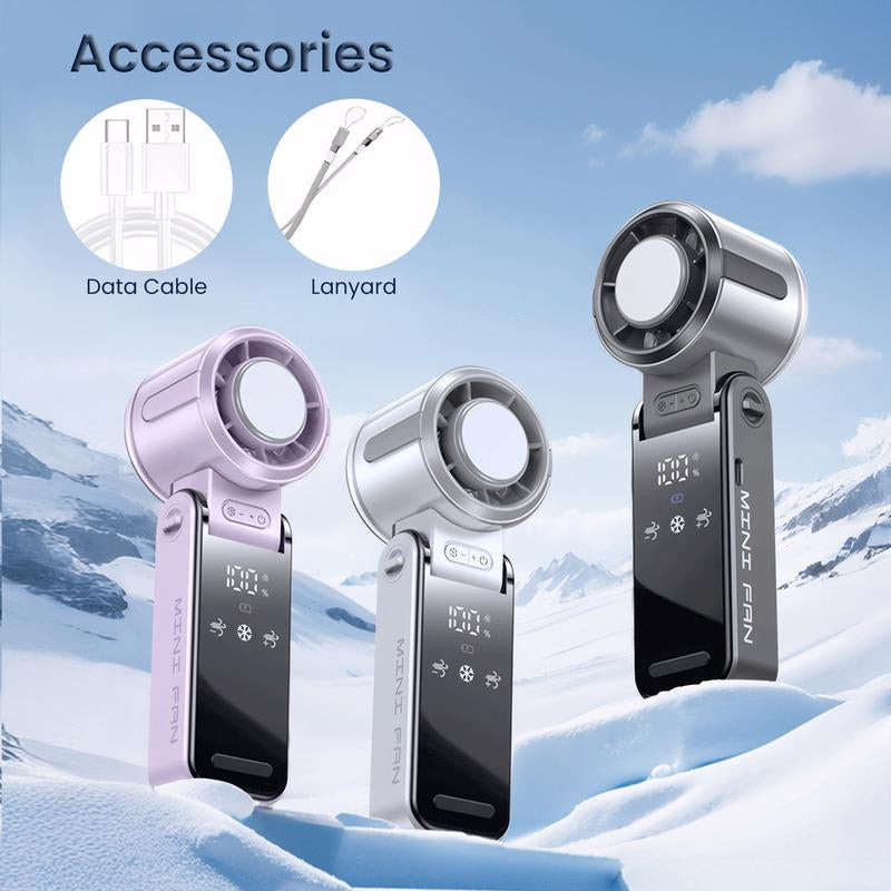 Mini Handheld Cooling Fan – 3-in-1 Ice Cooler, USB Rechargeable, 12H Battery