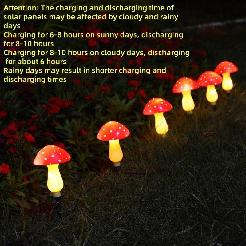 Solar Powered Mushroom Shaped Garden Glow Light, Outdoor Decorative Light, Solar Powered Garden Light for Yard, Patio and Path, Lighting, Lamp, Cute Solar Garden Lights, Outdoor Lights Lamps, LED Outdoor Lamp