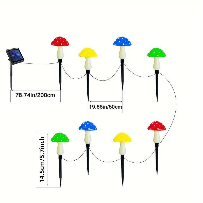 Solar Powered Mushroom Shaped Garden Glow Light, Outdoor Decorative Light, Solar Powered Garden Light for Yard, Patio and Path, Lighting, Lamp, Cute Solar Garden Lights, Outdoor Lights Lamps, LED Outdoor Lamp
