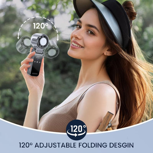 Mini Handheld Cooling Fan – 3-in-1 Ice Cooler, USB Rechargeable, 12H Battery
