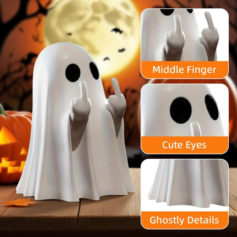 Halloween Ghost Figurine – Spooky Resin Statue Décor for Home & Porch