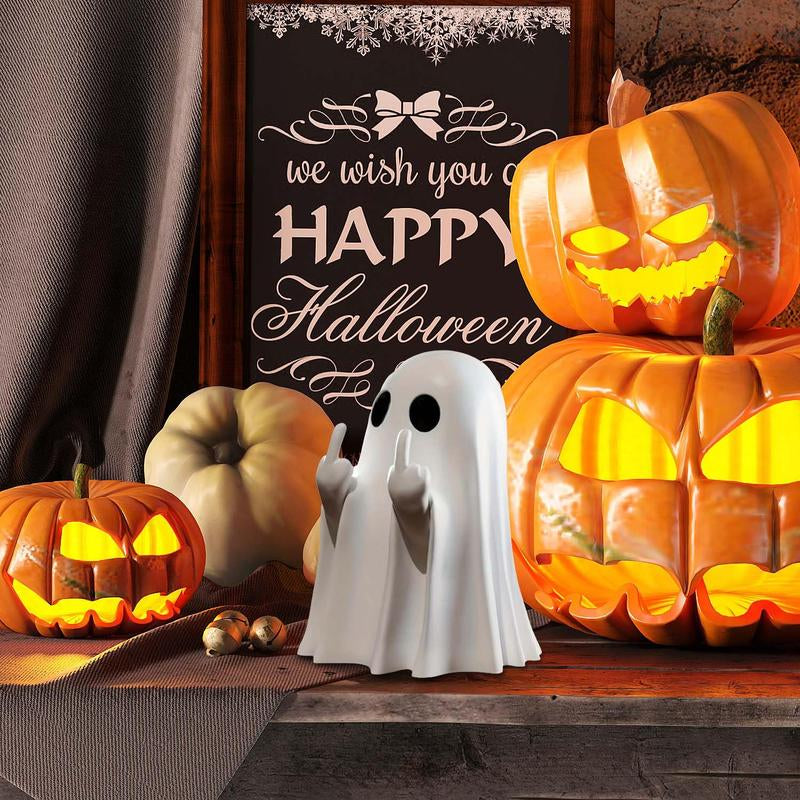 Halloween Ghost Figurine – Spooky Resin Statue Décor for Home & Porch